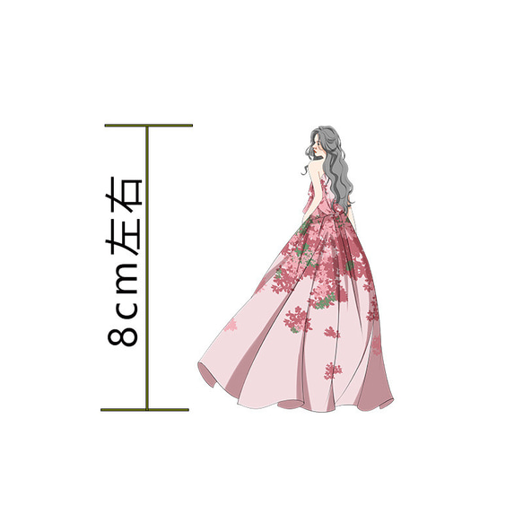 コラージュ 素材 シール ステッカー レトロ 少女 女の子 ウェディング ドレス イブニング ガーリー プリンセス 4枚目の画像