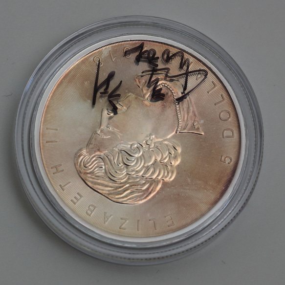 銀貨　トーンドシルバーコイン　カナダメイプルリーフ1オンス　Gump作　23061515 2枚目の画像