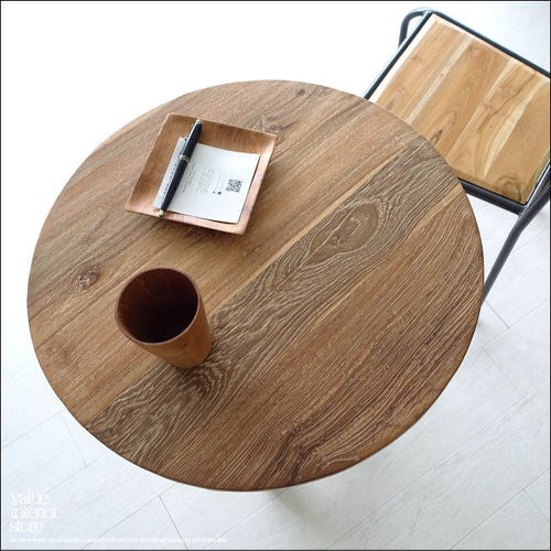 チーク無垢材 ヴィンテージサイドテーブルRound03 アンティーク