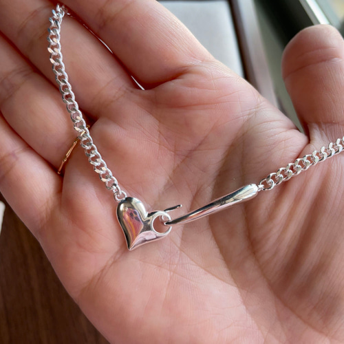 シルバー チェーンネックレス ハート型フック*4 シルバー チェーンネックレス ハート型フック*4 シルバー925 ハートの