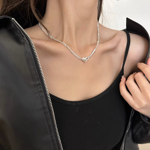 シルバー チェーンネックレス ハート型フック*4 シルバー チェーンネックレス ハート型フック*4 シルバー チェーン