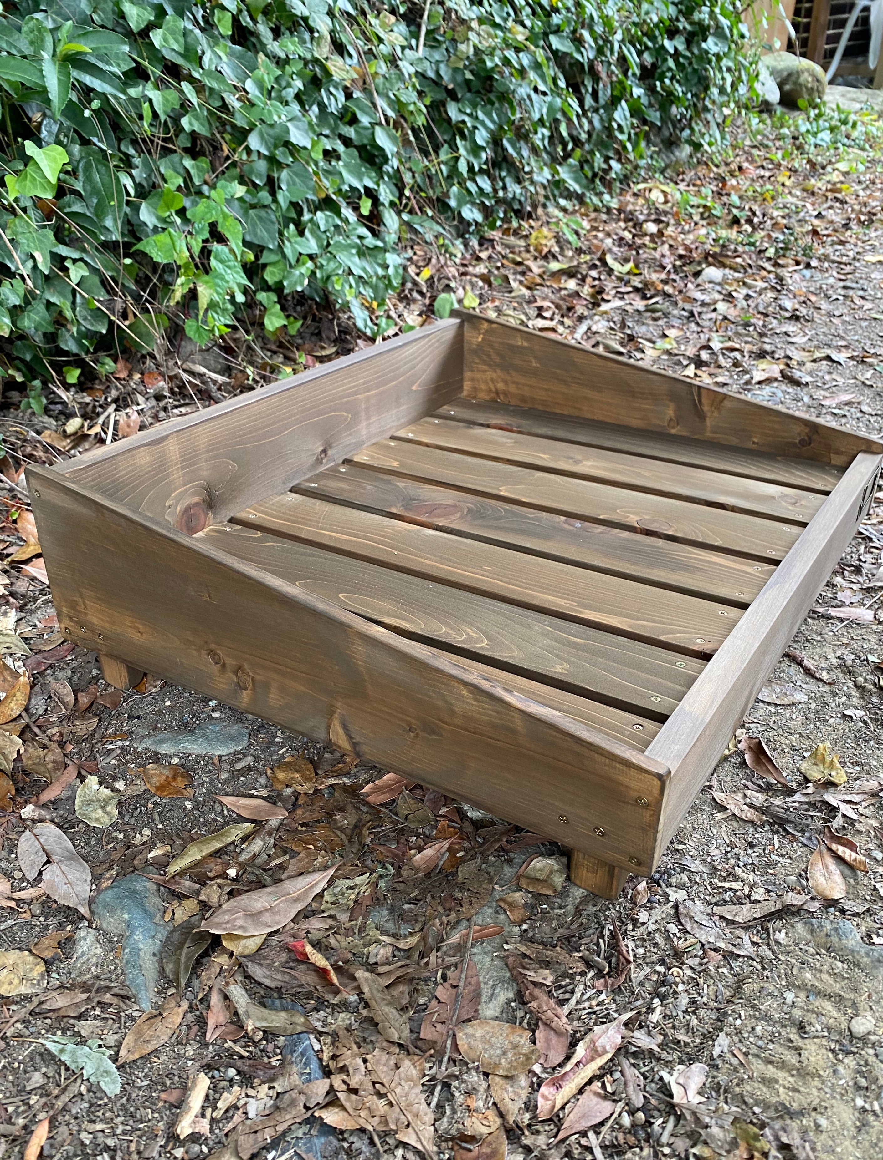 ひのき香る"ぼくのわんだふるベッド"  ウォルナットカラーver.