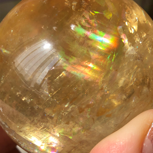 【一点物】超虹入り✨大きな カルサイト スフィア 丸玉 ✩.*˚天然石 tosho-stones_151-6172