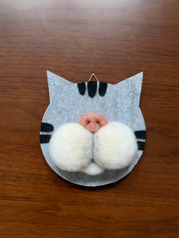 ねこの髭さし アメショ 猫ヒゲ ねこのひげ集め 羊毛フェルト