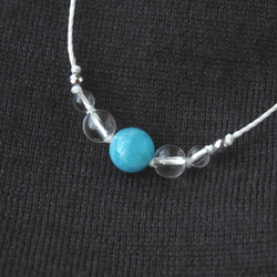 Aqua Short Necklace（ブルーアパタイト×アイスクォーツ） 1枚目の画像