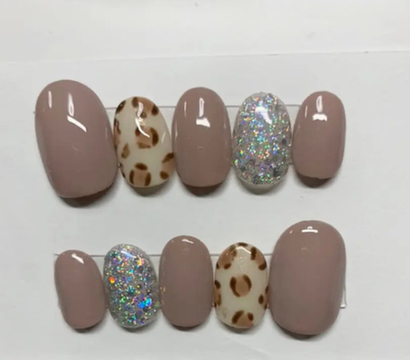 ネイルチップニュアンスレオパード3Dヒョウ柄帽子くまさんリボン953専用 2961b639ca839a2576f239542f0f3b