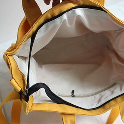 【受注制作】帆布 キャンバスマルチトートバッグ ファスナー付き レディース ハンドメイド ショルダーバッグ 大容量 8枚目の画像