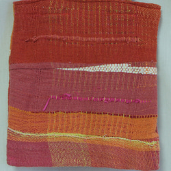 さをり織り　★手織りのミニトートバック★  さおり織り　ピンク　一点物　ユニーク　個性的　 2枚目の画像