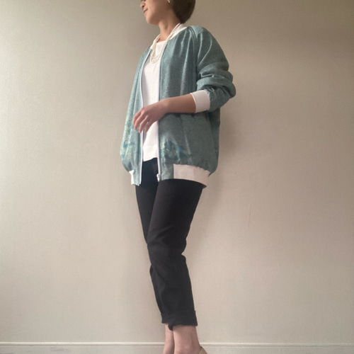 黒留袖 着物リメイク ブルゾン アウター ジャンパー ジャケット おうん  