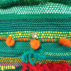 さをり織り　★手織りのショルダーバック★  さおり織り　緑　グリーン　一点物　ユニーク　個性的　 9枚目の画像