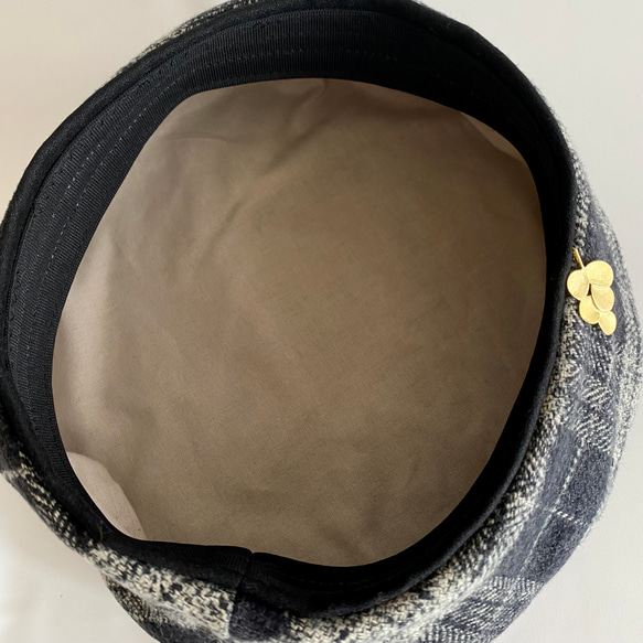 上質ツイードのベレー帽✳︎タータンチェックの帽子✳︎選べるサイズ受注生産 6枚目の画像