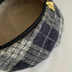 上質ツイードのベレー帽✳︎タータンチェックの帽子✳︎選べるサイズ受注生産 5枚目の画像