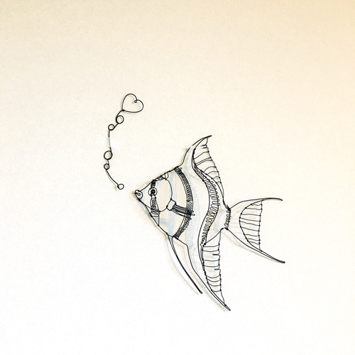 ワイヤーアート ワイヤークラフト 魚 さかな エンゼルフィッシュ