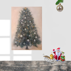 <受注制作品>きなりと金のクリスマスツリー/B5 1枚目の画像