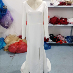 美容產品！派對禮服白色光面緞面中型洋裝短裙優雅純粹美麗 第1張的照片