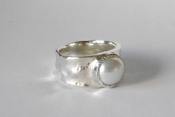 再販★一点物★pearl ring(sv) 6枚目の画像