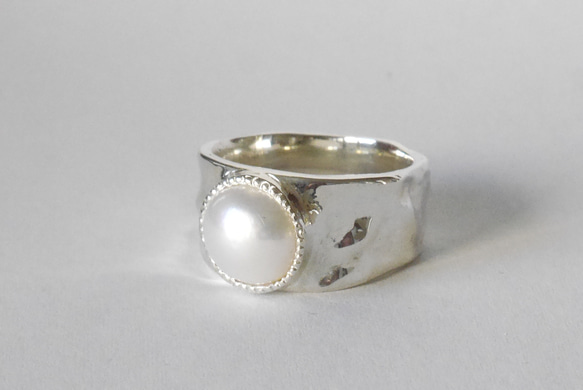 再販★一点物★pearl ring(sv) 5枚目の画像