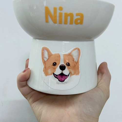 送料無料【オーダーメイド】うちの子・お名前入り・似顔絵 陶器製