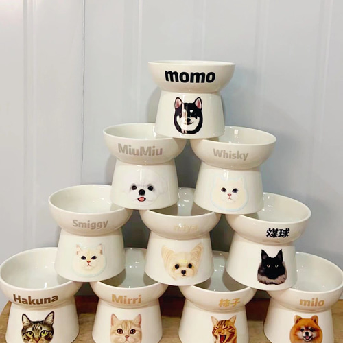 送料無料【オーダーメイド】うちの子・お名前入り・似顔絵 陶器