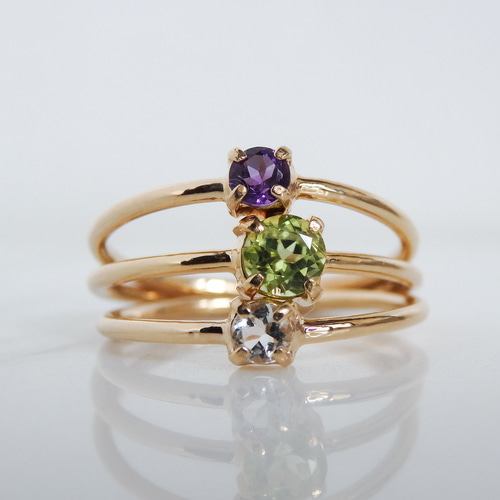 14ct アメジストリング・指輪シルバー925K18YG金ゴールドヴェルメイユ アメジスト(ライラックカラー) K18/PTリング・セラム | 2月誕生石