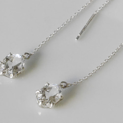 一点物★white topaz pierce(sv)★揺れる★ホワイトトパーズ★アメリカンピアス★ 3枚目の画像