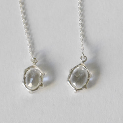 一点物★white topaz pierce(sv)★揺れる★ホワイトトパーズ★アメリカンピアス★ 6枚目の画像