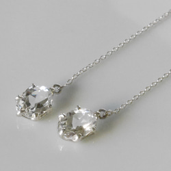 一点物★white topaz pierce(sv)★揺れる★ホワイトトパーズ★アメリカンピアス★ 2枚目の画像