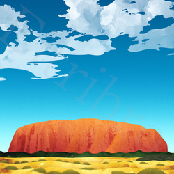 アート ポスター / Uluru[ Ayers rock ]　おしゃれインテリア・北欧、モノトーン好きの方に☆ 3枚目の画像