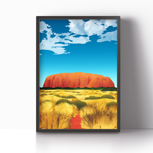 アート ポスター / Uluru[ Ayers rock ]　おしゃれインテリア・北欧、モノトーン好きの方に☆ 9枚目の画像