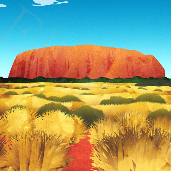 アート ポスター / Uluru[ Ayers rock ]　おしゃれインテリア・北欧、モノトーン好きの方に☆ 4枚目の画像