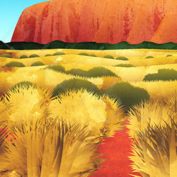 アート ポスター / Uluru[ Ayers rock ]　おしゃれインテリア・北欧、モノトーン好きの方に☆ 7枚目の画像