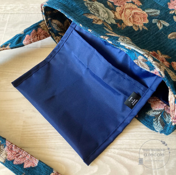 ゴブラン織りのショルダーバッグ（ブルー） 5枚目の画像