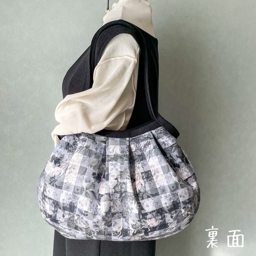 ⚠️残りわずか⚠️ドットグレー グラニーバッグ ハンドメイド