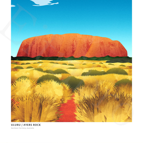 アート ポスター / Uluru[ Ayers rock ] No.2　おしゃれインテリア・北欧、モノトーン好きの方に☆ 4枚目の画像