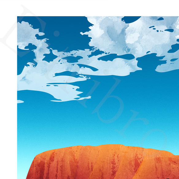 アート ポスター / Uluru[ Ayers rock ] No.2　おしゃれインテリア・北欧、モノトーン好きの方に☆ 5枚目の画像