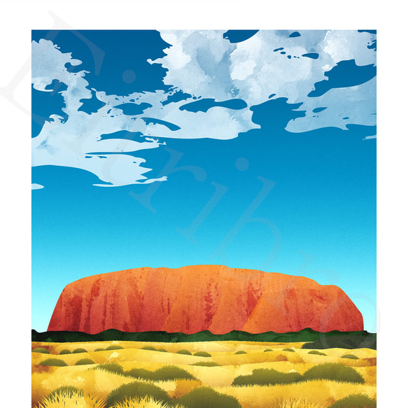アート ポスター / Uluru[ Ayers rock ] No.2　おしゃれインテリア・北欧、モノトーン好きの方に☆ 3枚目の画像