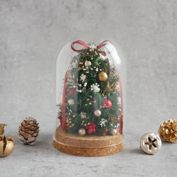 【今季完売】卓上ミニサイズのクリスマスツリー　(ガラスカバー付) ガラスドーム　クリスマスギフト2023 4枚目の画像