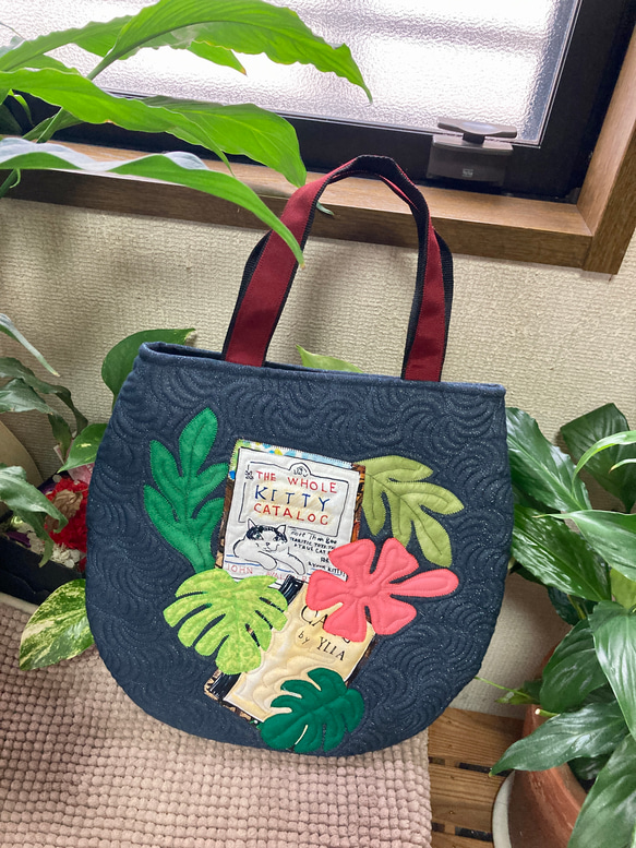 ハワイアンキルト ハワイアンキルトバッグ トートバッグ 猫バッグ