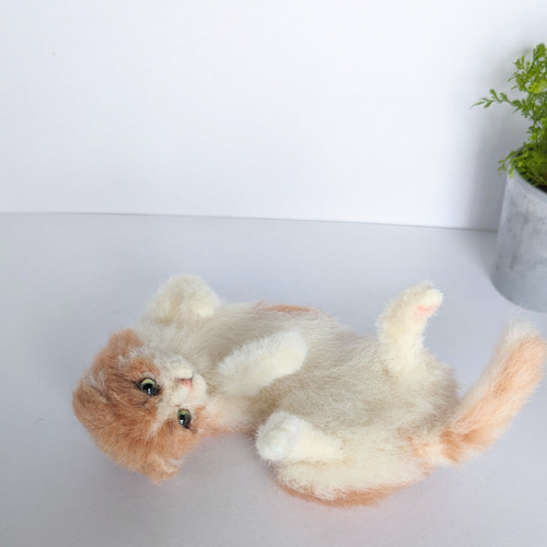 スコティッシュフォールド 羊毛フェルト ぬいぐるみ 猫 置き物