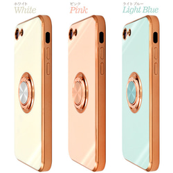 帶有金屬智慧型手機環的彩色軟殼 iPhone 13 第4張的照片