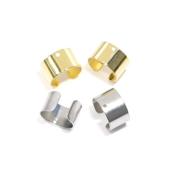 18KGP [4 件] ese33 寬度約 6mm 有孔耳夾配件 316L 手術不鏽鋼 第6張的照片