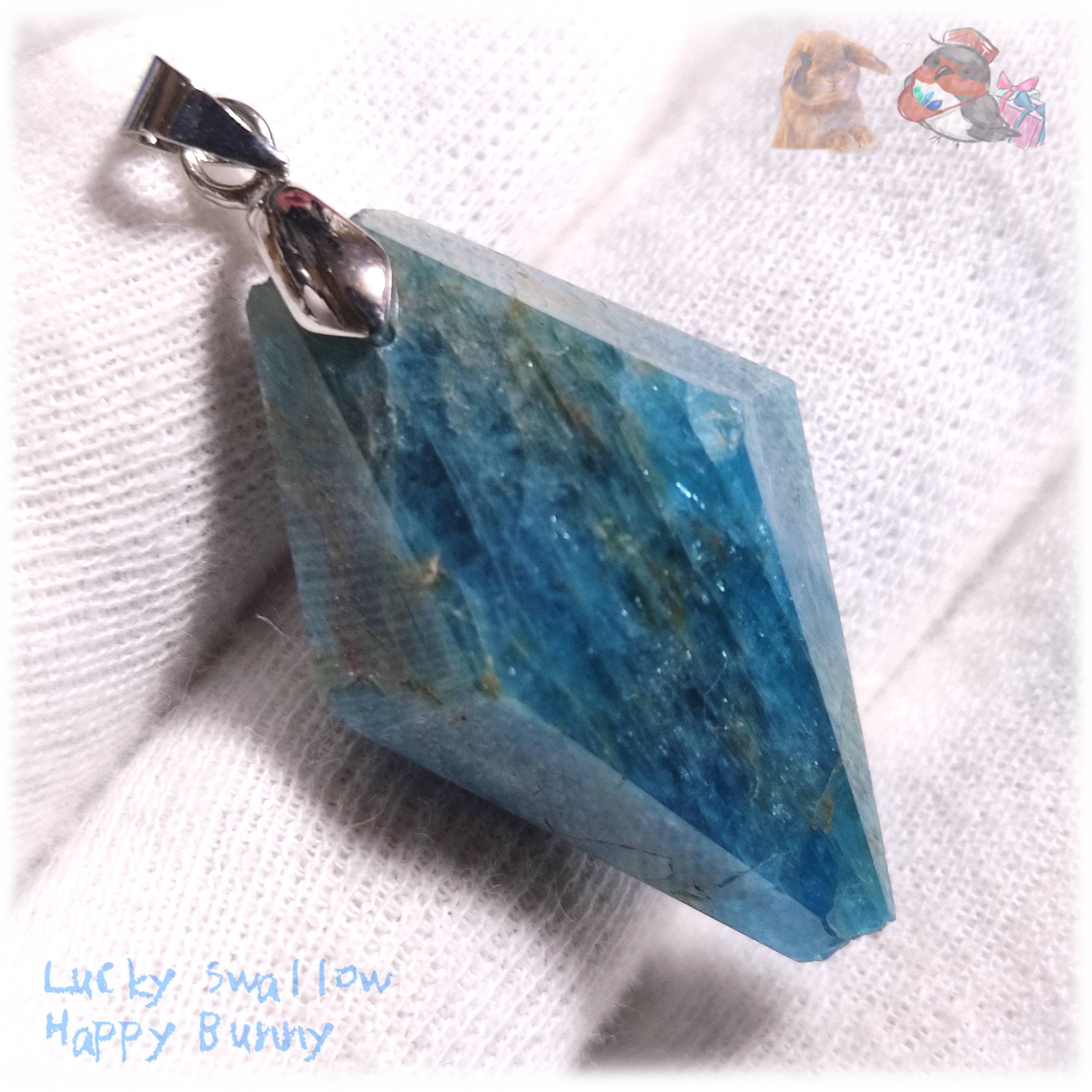 ブルーアパタイト 燐灰石 マダガスカル産 ファセットカット ペンダント ネックレス apatite No.6058 4,756円