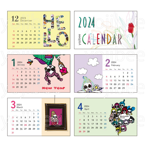 卓上2024年カレンダー(名刺サイズ) カレンダー yojibee 通販 16723098