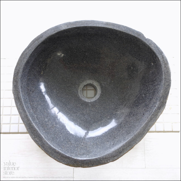 手洗鉢 自然石 洗面ボウルL-9 洗面器 手洗いボウル 天然石 ウォッシュボウル 洗面資材 洗面材料 送料込 W40 5枚目の画像