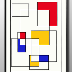 油絵　絵画　ピエト・モンドリアン　アート Amazon.co.jp: Piet Mondrianピート・モンドリアン絵画（赤、青