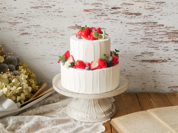 【受注制作】ベリーの クレイケーキ フェイクケーキ 4枚目の画像