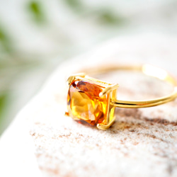 重ねづけできる⭐︎18KGP マデイラシトリンのシンプルリング 指輪