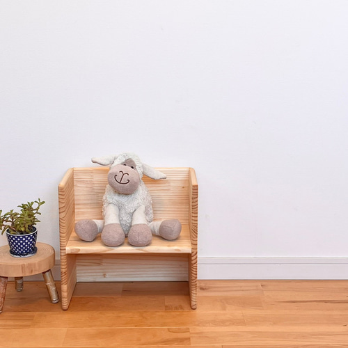 全て角が丸い】成長に合わせて使える子供椅子 パイン材 オイル仕上げ