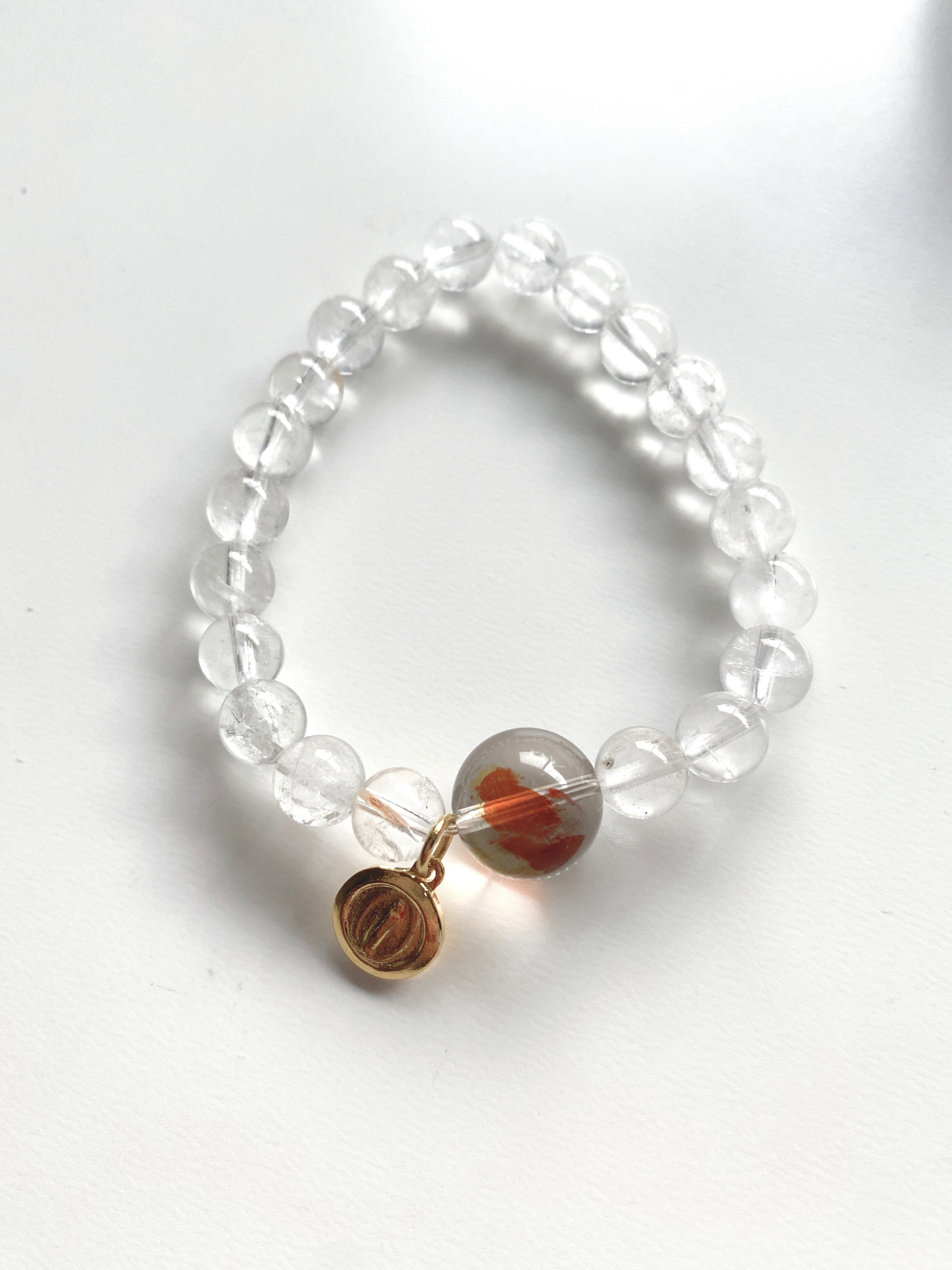 【8-140】秋からもパワフルに！リモナイトインクオーツとメダイ、カンチェンジュンガのブレスレット