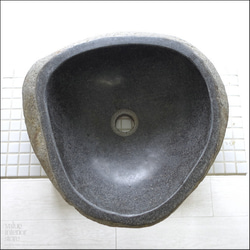手洗鉢 自然石 洗面ボウルL-10 洗面器 手洗いボウル 天然石 ウォッシュボウル 洗面資材 洗面材料 W43cm 6枚目の画像